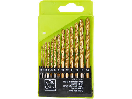 EXTOL CRAFT 1113A vrtáky do kovu, sada 13ks, Ř1,5-6,5mm, HSS TiN