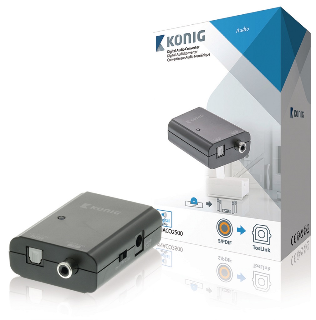 Nedis ACON2500AT - Digitální audio převodník | 1cestný - Digitální RCA (S/PDIF) | TosLink