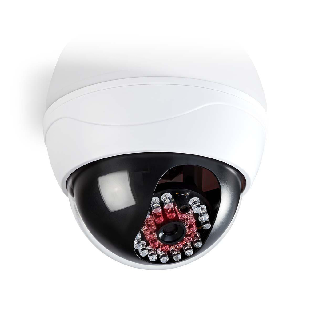 Levně Nedis bezpečnostní kamera Dumcd20wt - Atrapa Bezpečnostní Kamery | Kamera s kopulovým krytem | Ip44 | Bílá barva