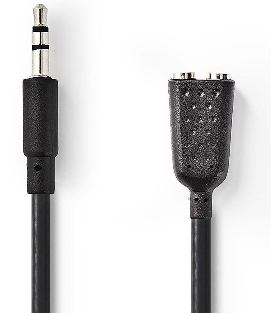 Levně Nedis reproduktorový kabel Jack 3.5mm rozdvojka Cagb22100bk02