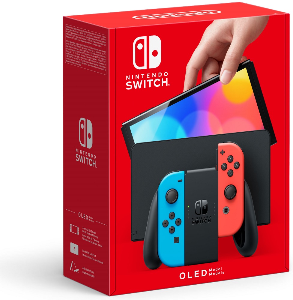 Nintendo (OLED model) neon červená/modrá
