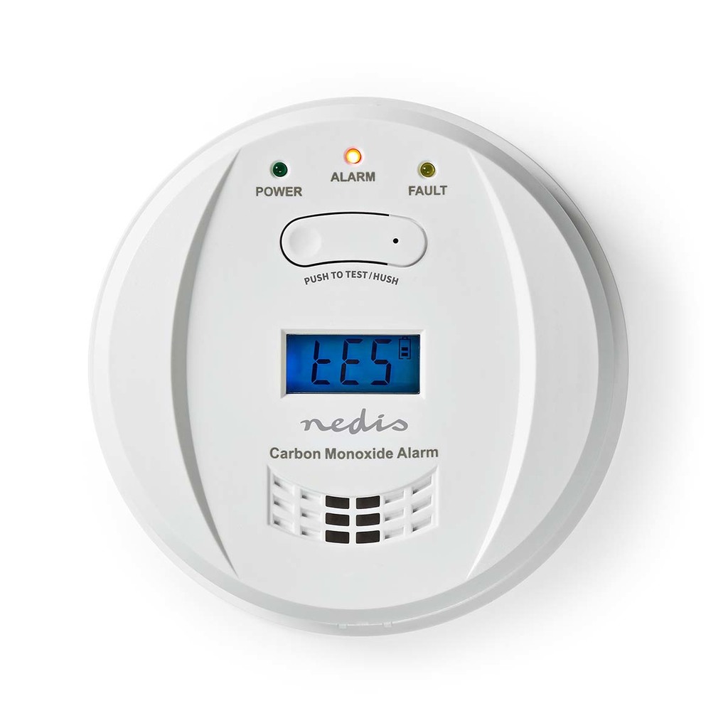 Levně Nedis domovní alarm detektor oxidu uhelnatého/ En 50291/ hlasitost 85 dB/ 2x Aa/ životnost až 5 let/ bílý