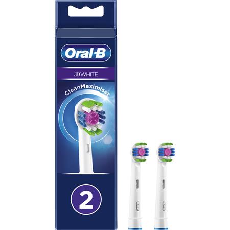 Levně Oral-b Eb 18-2 3D White náhradní hlavice s Technologií Cleanmaximiser, 2 ks