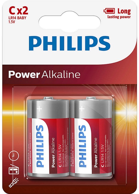 Levně Philips monočlánek C 2ks Power Alkaline (LR14P2B/10)
