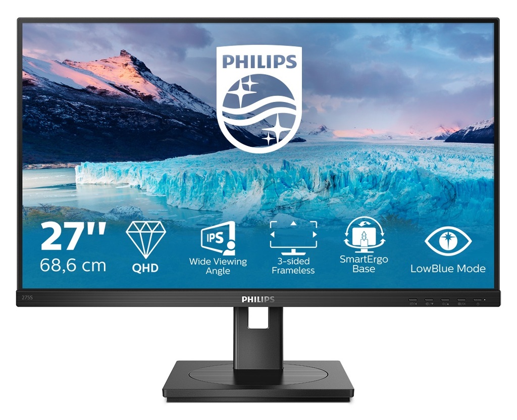 Philips 275S1AE/00 27" IPS LED 2560x1440 50 000 000:1 4ms 300cd DP HDMI DVI pivot repro černý
