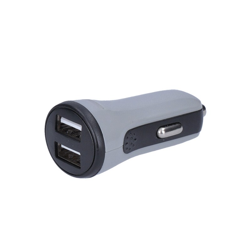 Solight USB nabíjecí autoadaptér, 2x USB, 3400mA max., DC 12-24V, bílošedivý, DC49