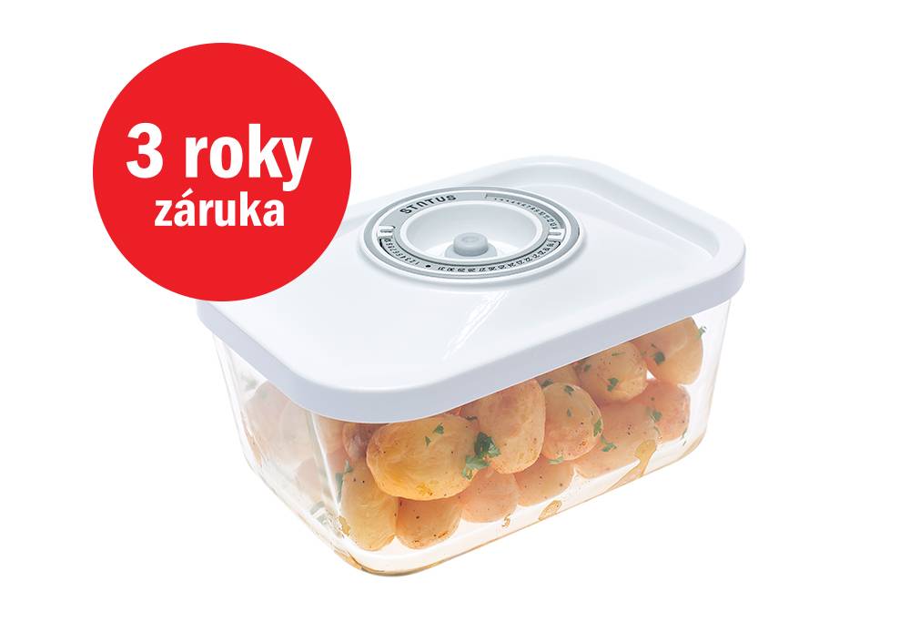 Status skleněná vakuová dóza 1,5l 181051, bílá