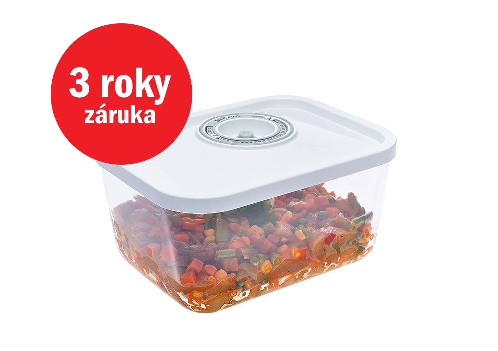 Status skleněná vakuová dóza 3l 181052, bílá