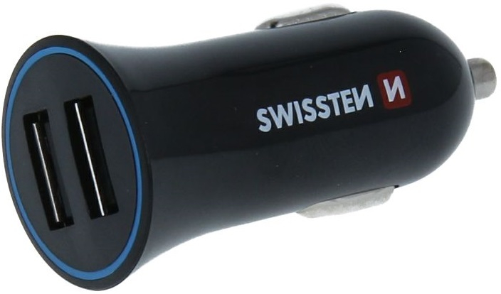 Levně Swissten nabíječka pro mobil adaptér 2,4A 2x Usb + kabel