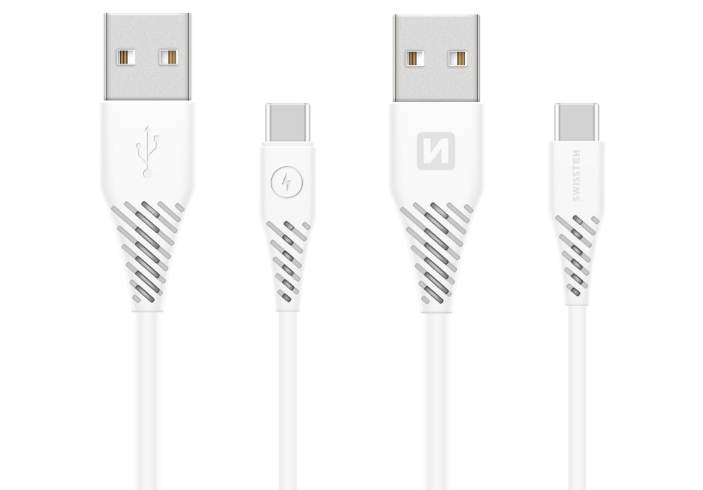Swissten Datový kabel USB- C 3.1, bílý, 1,5m