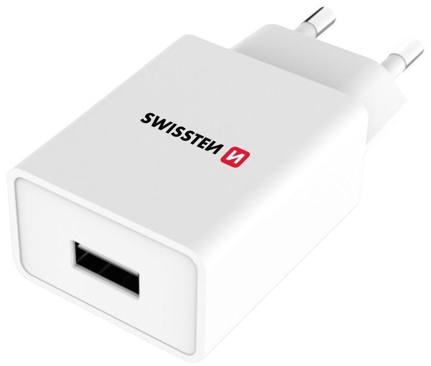 Levně Swissten Smart nabíječka pro mobil Ic 1x Usb 1A Power bílý