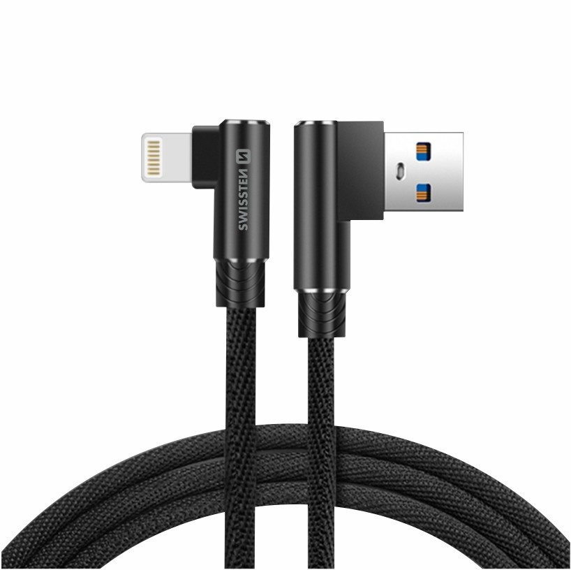 Swissten Kabel Arcade USB/Light 1,2m, černý