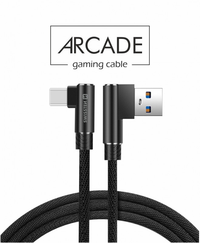 Swissten Kabel Arcade USB/USB - C 1,2m, černý