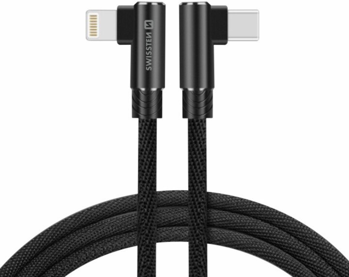 Swissten kabel Arcade USB-C/LIGH 1,2m, černá