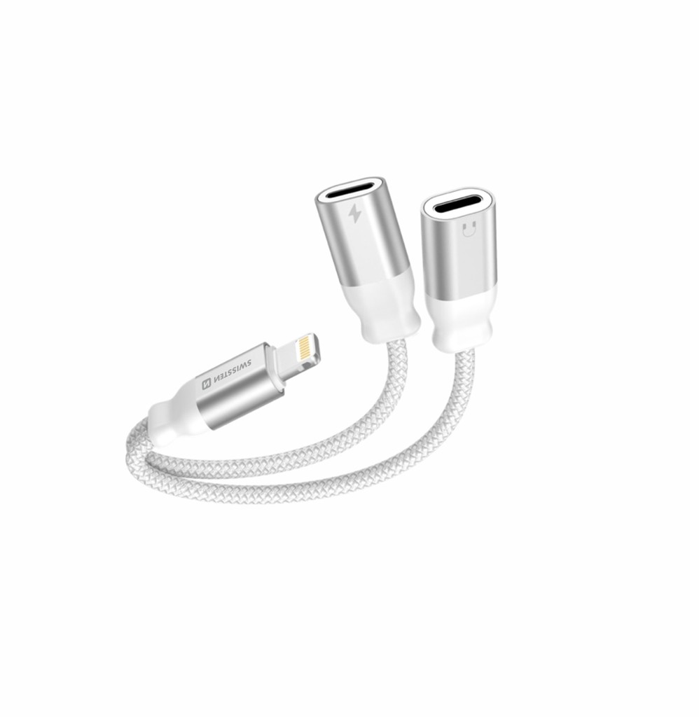 Swissten Usb kabel Adap. Light./2x Light. 0,12M B.