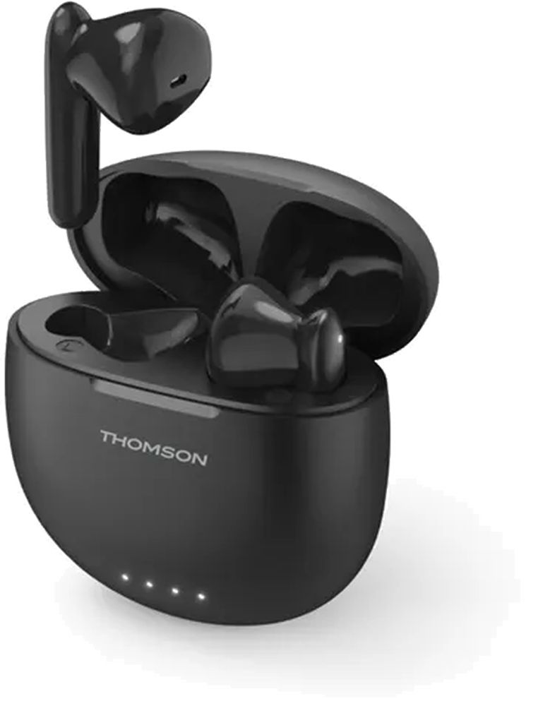 Thomson Bluetooth sluchátka WEAR77032, pecky, nabíjecí pouzdro, černá