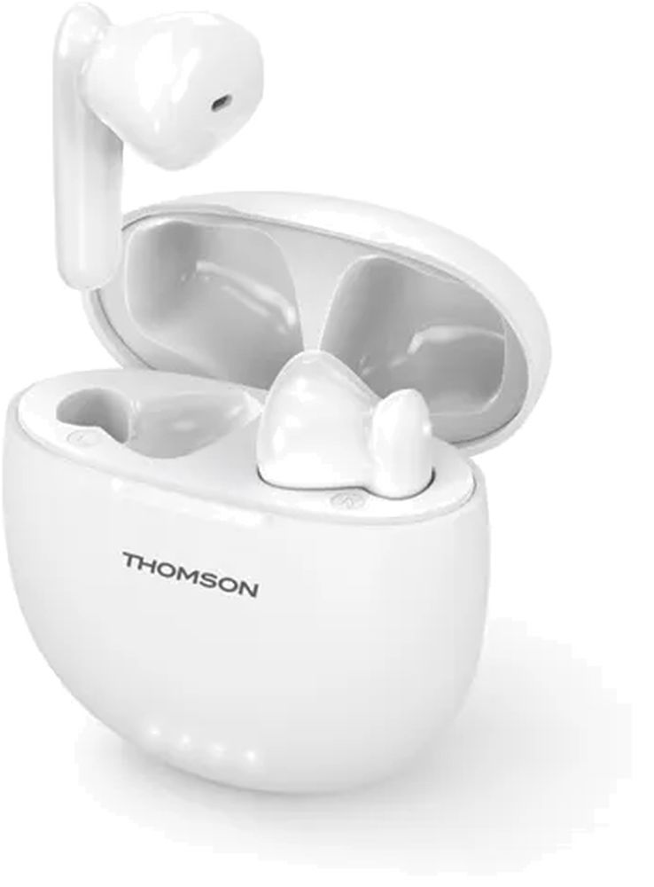 Thomson Bluetooth sluchátka WEAR77032, pecky, nabíjecí pouzdro, bílá