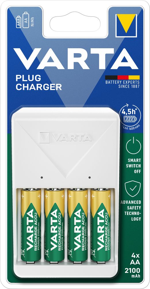 Varta nabíječka baterií Plug Charger + 4x Aa 2100 mAh R2u