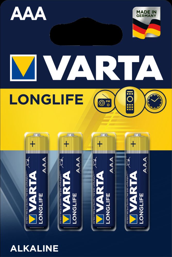 Levně Varta mikrotužková baterie Aaa Longlife, Aaa, 4 ks