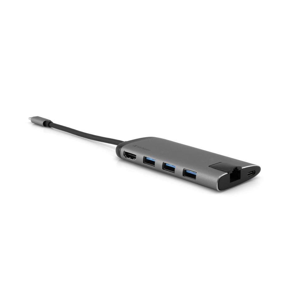 Verbatim Víceportový rozbočovač USB-C, USB 3.1 GEN 1 / 3× USB 3.0 / HDMI / SDHC / MicroSDHC / RJ45 (49142)