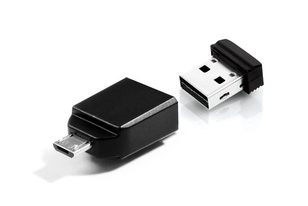 Levně Verbatim Usb flash disk Store 'n' Stay Nano 16Gb Usb 2.0 + Otg adapter černá