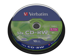 Levně Verbatim datový nosič Cd-rw 8-10x 10-pack 80m 43480