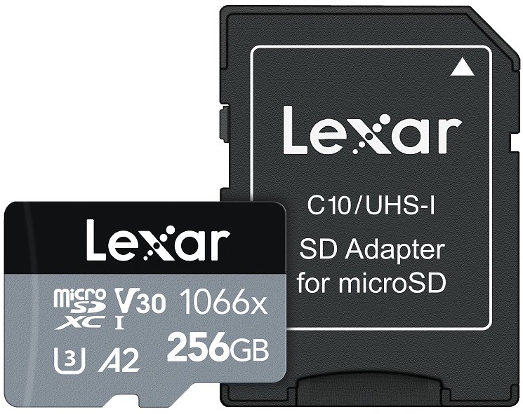 Lexar paměťová karta paměťová karta 256Gb High-performance 1066x microSDXC™ Uhs-i, čtení/zápis: 160/120MB/s, C10 A2 V30 U3