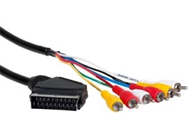 AQ KVR015 - kabel Scart - 6x RCA 1,5 m