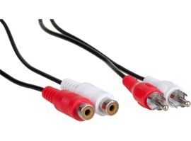 AQ KAS025 - stereo audio prodlužovací kabel 2,5 m s konektory 2 x RCA (M) - 2 x RCA (F)