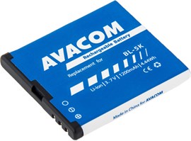 AVACOM GSNO-BL5K-S1200A Li-Ion 3,7V 1200mAh - neoriginální - Baterie do mobilu Nokia C7-00 Li-Ion 3,7V 1200mAh (náhrada BL-5K)