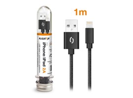 ALIGATOR TUBA 2A nabíjecí kabel Lightning černý (DAKT002)