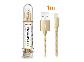 ALIGATOR TUBA 2A nabíjecí kabel Lightning zlatý (DAKT007)