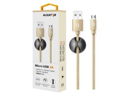 ALIGATOR PREMIUM Datový kabel 2A, Lightning zlatý (DATKP06)