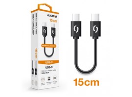 Datový kabel ALIGATOR POWER USB-C/USB-C 15cm, černý