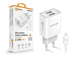 ALI CN 2,4A,2xUSB,SM.IC,IPH,bílá CHA0045
