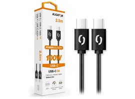 Aligator POWER 100W, USB-C/USB-C 5A, 2,5m černý datový kabel