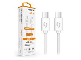 Datový kabel ALIGATOR POWER 65W, USB-C/USB-C 3A, 0,5m bílý
