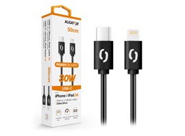 Datový kabel ALIGATOR POWER 30W, USB-C/Lightning 3A, 0,5m černý