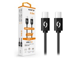 Datový kabel ALIGATOR POWER 65W, USB-C/USB-C 3A, 2,5m černý