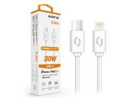 Datový kabel ALIGATOR POWER 30W, USB-C/Lightning 3A, 2,5m bílý