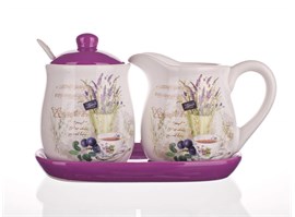 Banquet Sada mléčenka s cukřenkou Lavander 4 dílná