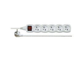 Emos P1515 Prodlužovací kabel bílý s vypínačem 5 zásuvky 5m