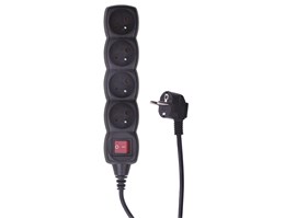 Emos PC1415 Prodlužovací kabel černý s vypínačem 4 zásuvky 5m