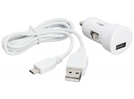 Bigben USB 1A bílý+kabel MicroUSB