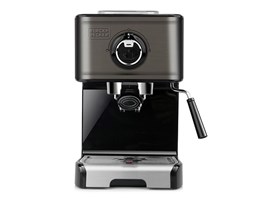 Black+Decker Kávovar BXCO1200E, pákový, 15 bar, parní tryska, nerez, 2 šálky současně