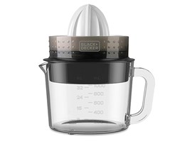 Lis na citrusy Black+Decker, BXCJ30E, 2 nástavce, dvousměrné otáčení, skleněná nádoba 1 L, 30 W