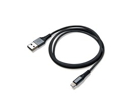 Datový USB kabel Celly s Lightning konektorem, nylonový obal, 25 cm, černý