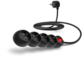 Connect IT prodlužovací kabel 230 V, 4 zásuvky, 3 m, s vypínačem (černý)