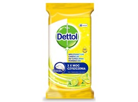 Dettol antibakteriální ubrousky na povrchy citron/limetka 32ks