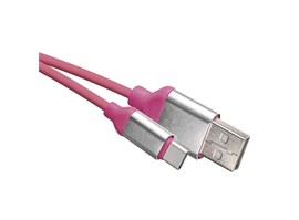 Emos SM7025P USB 2.0 A/M - C/M, 1m, růžový